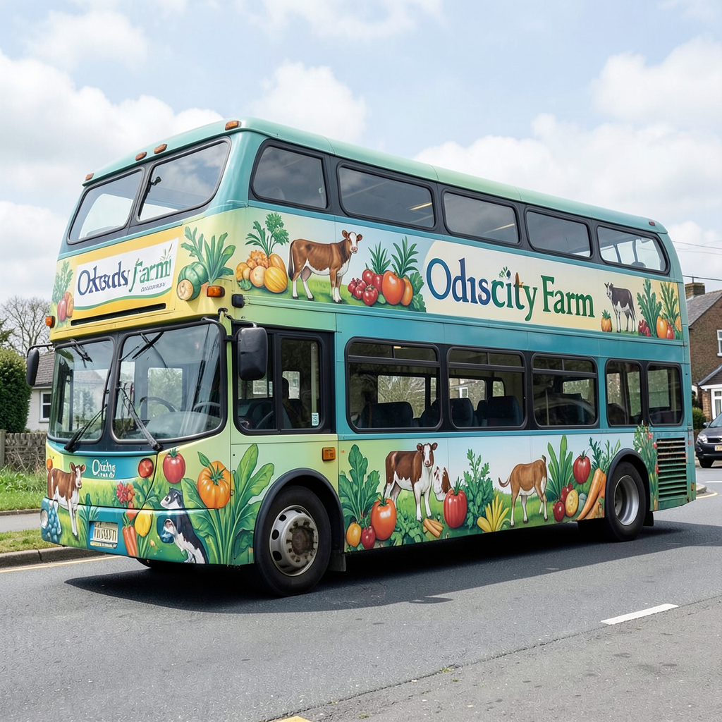 Oxford City Farm featured on branded bus after competition win
